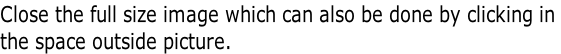 Close the full size image which can also be done by clicking in  the space outside picture.